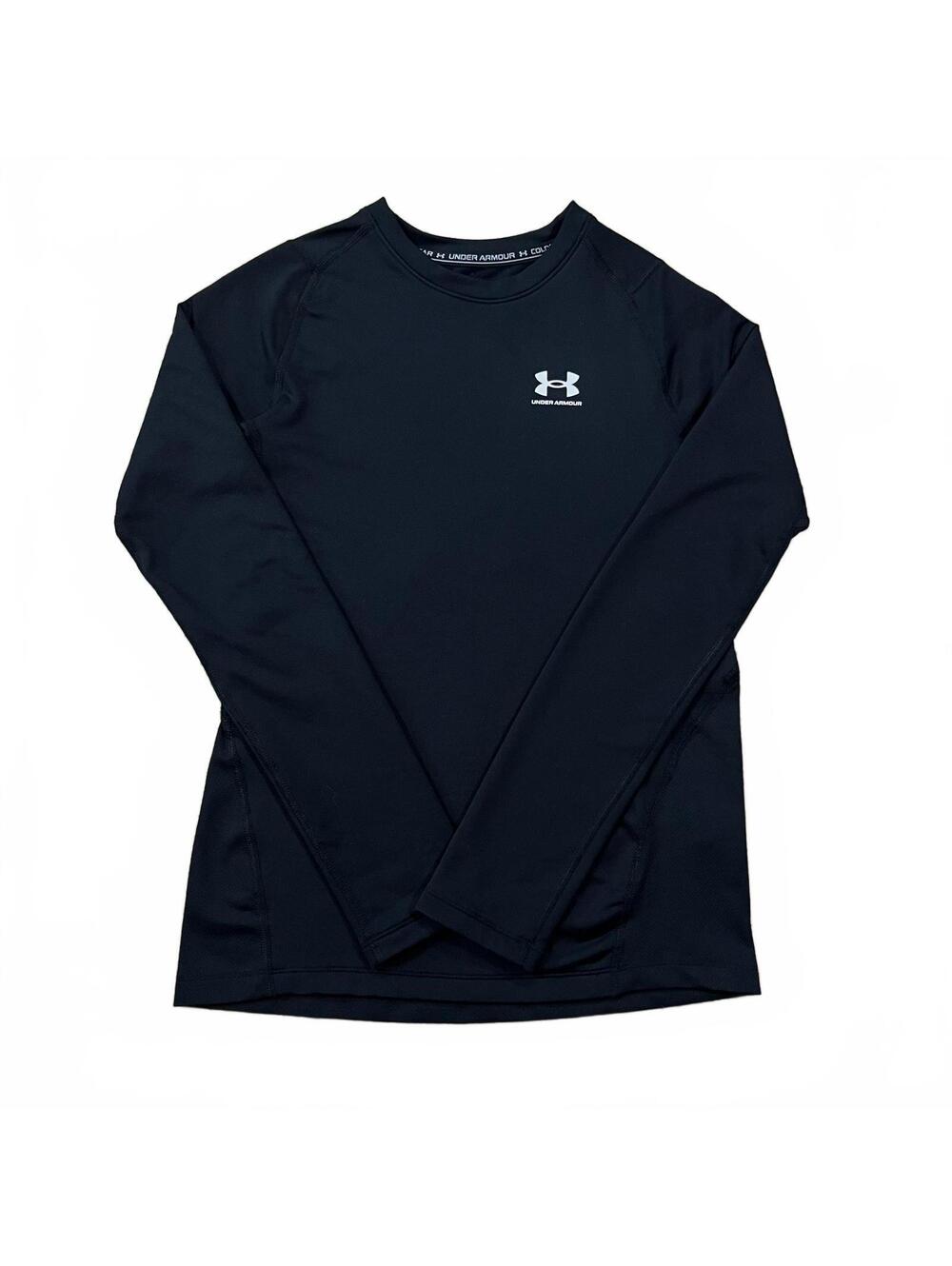 Under Armour Boys ColdGear Fitted Long Sleeve Shirt Black Youth Size Large